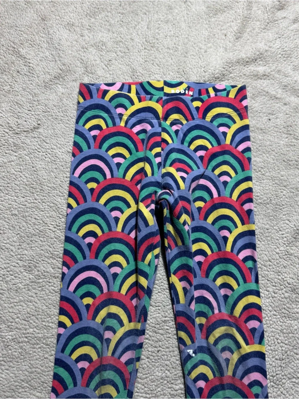 Mini Boden Girls 8-9Y Multicolor Rainbow Print Stretch Waist Sleepwear Casual